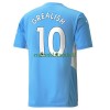 Maillot de Supporter Manchester City Jack Grealish 10 Domicile 2021-22 Pour Homme